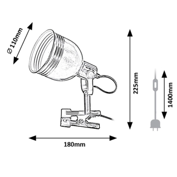 Beżowa lampka biurkowa Flint 3093 regulowana lampa na klips do biura