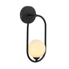 Ścienna lampa z kulą Lupus WL-3965-1-BL Italux szklana czarny biały