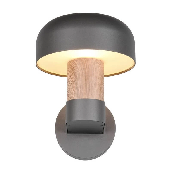 Ścienna lampa do ogrodu FRASER 262560135 grzybek IP54 szary drewniany