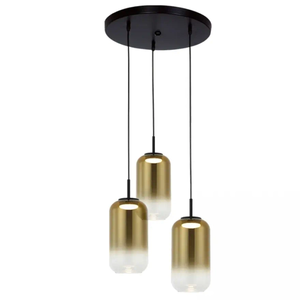 Szklana lampa wisząca 23231 LED 36W 3000K owalna czarny złoty