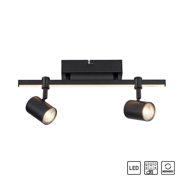 Sufitowa lampa regulowana Barik LED 14W 3000K spot 2-punktowy czarna