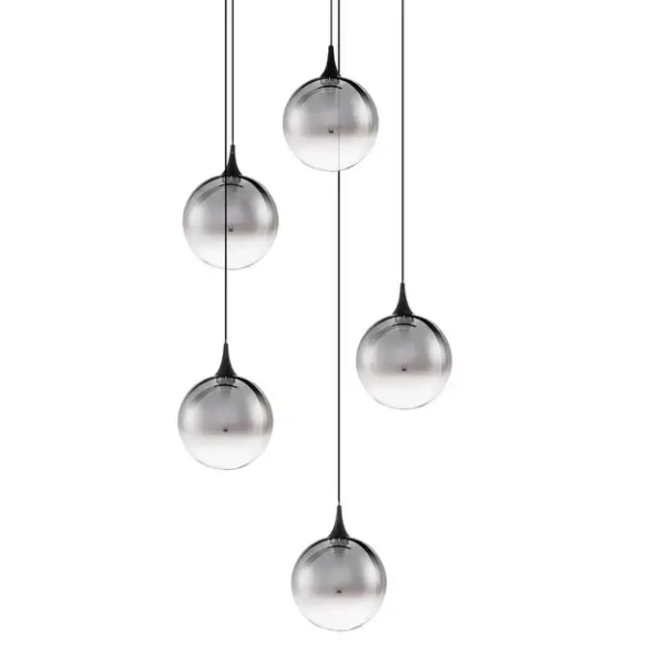 Szklana lampa wisząca LURVELA LE45130 LED 20W 3000K szara czarna