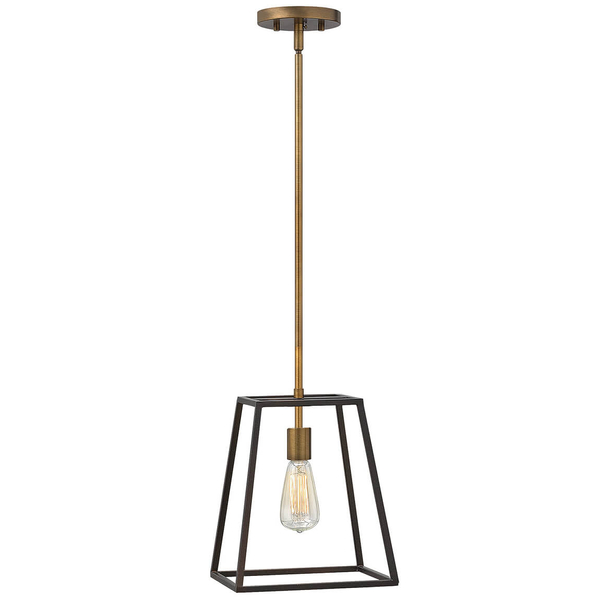 Industrialna lampa wisząca Fulton HK-FULTON-P metalowa mosiądz czarna