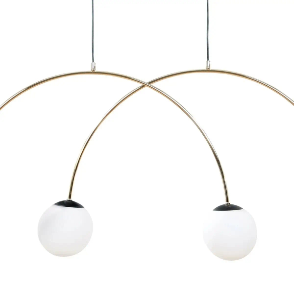 Podwójna wisząca lampa BOW 1219 kule do jadalni złoty czarny
