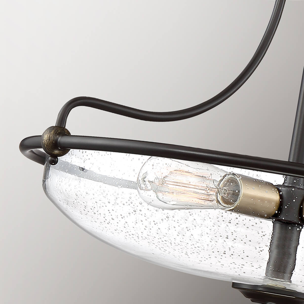 Szklana lampa sufitowa Griffin QZ-GRIFFIN-SFM-C-PNAB Quoizel brąz przezroczysty