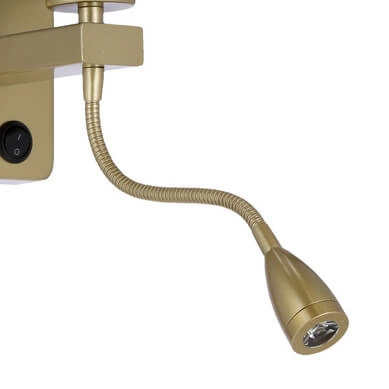 Lampka ścienna Polo 21-20253 LED 40W+2W LED 3000K z abażurem szara złota