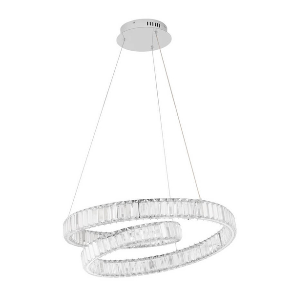 Zwisowa lampa kryształowa Sinaloa LE42924 LED 50W 3500K srebrna
