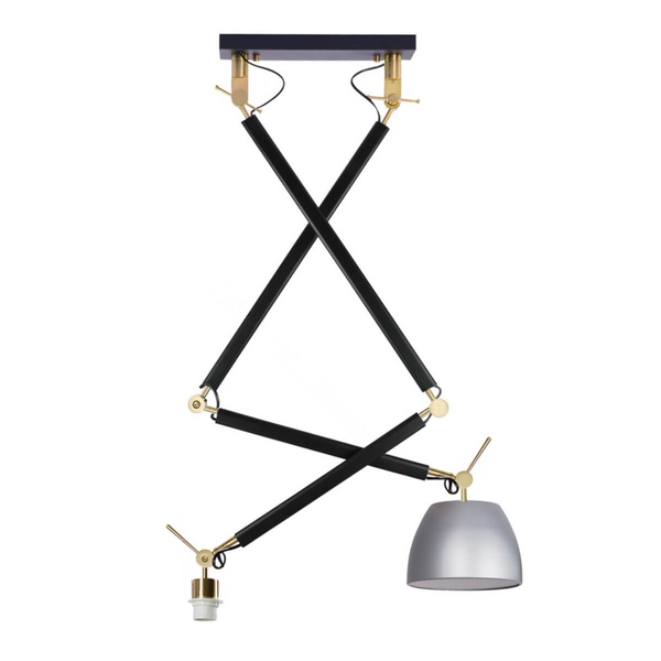 Podwójna regulowana lampa wisząca Zyta AZ4191+2xAZ2593 czarna srebrna