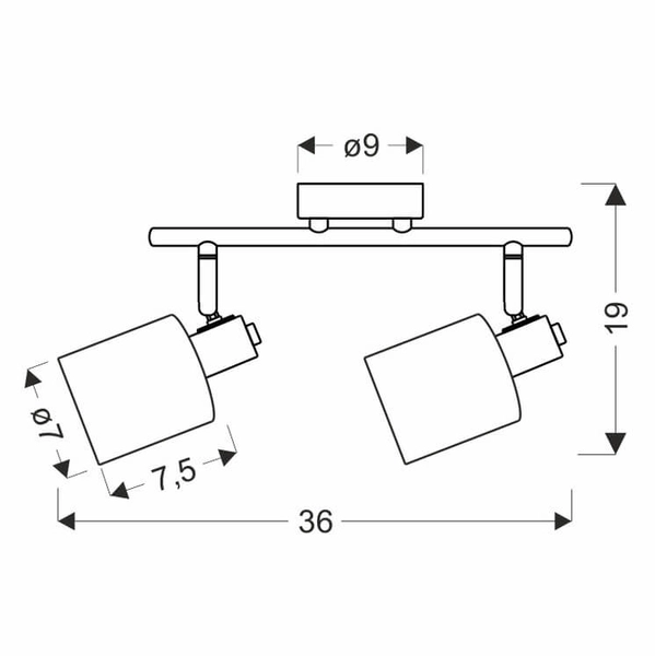 Podwójna lampa sufitowa Agra 92-25043 Candellux tubki bursztynowe czarne