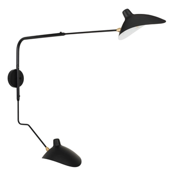 Podwójny kinkiet ścienny z regulacją CRANE W8702-S czarny