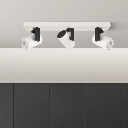 LAMPA sufitowa MOLA SPL-2846-3 WH Italux metalowa OPRAWA regulowane reflektorki plafon białe czarne