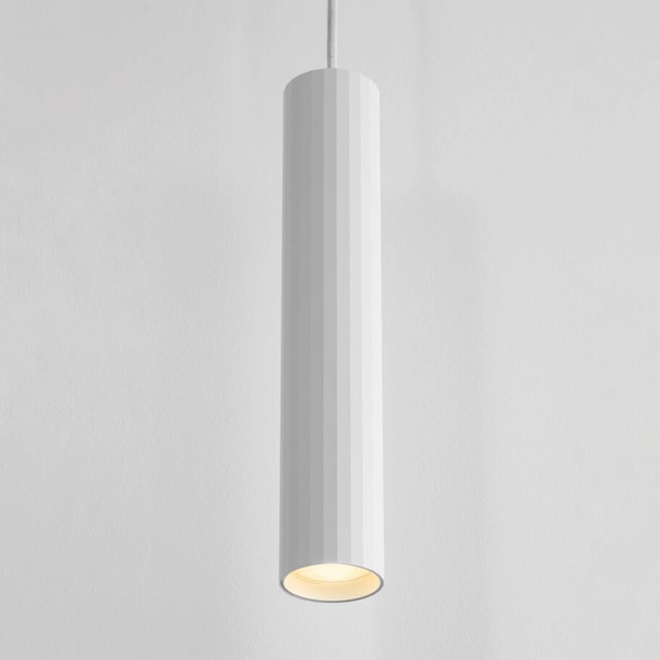 Wisząca lampa nad stół NAZCA LE44346 sopel tuba metalowa biała