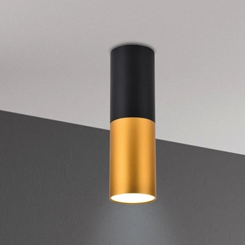 Lampa sufitowa 2282688 loftowa metalowy plafon tuba czarna złota