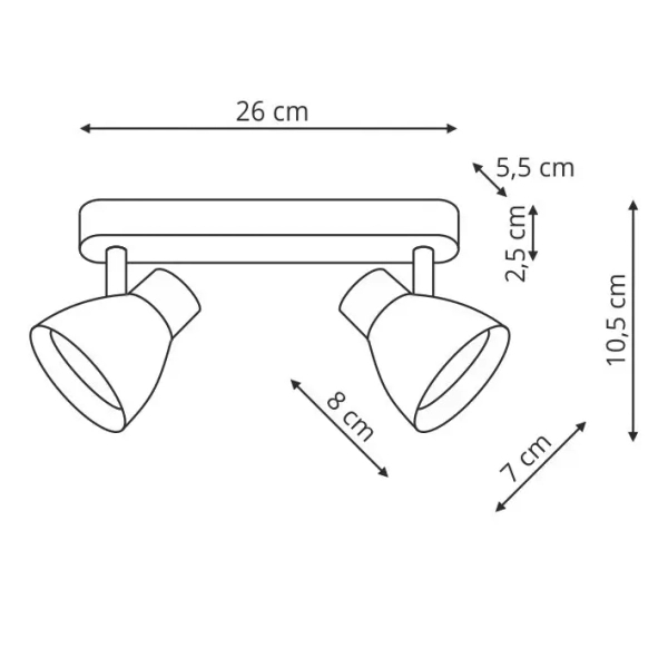 Podwójna sufitowa lampa Dravo LP-9523/2WS WH do przedpokoju biały