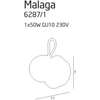 Modernistyczny kinkiet MALAGA 6287/1 Maxlight do sypialni metal szary