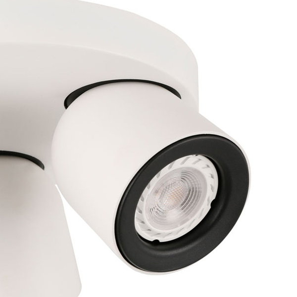 Sufitowa LAMPA plafon NUORA SPL-2855-3C-WH Italux okrągła OPRAWA metalowa regulowane reflektorki białe czarne
