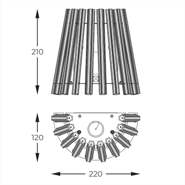 Kinkiet ścienny Bach W0547-01H-F9AC Zumaline szkło złoty przezroczysty