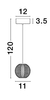 Glamour lampa wisząca LE42690 LED 4,2W kula kryształowa do salonu złota