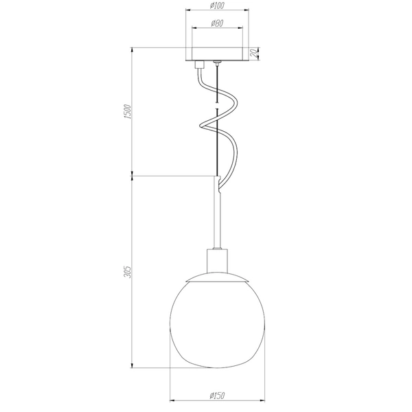 Lampa wisząca ERICH MOD221-PL-01-G Maytoni szklana kula ball miosiądz