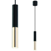 Wisząca LAMPA industrialna Slimi S Nero / Gold Orlicki Design metalowa OPRAWA zwis tuba LED 3,5W czarna złota