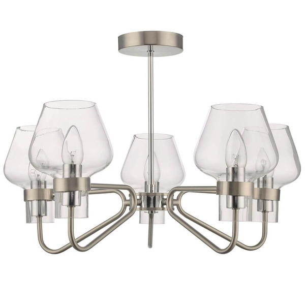 Sufitowa lampa szklana Keta KET5446 do jadalni przezroczysta chrom