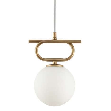 Lampa zwisowa do salonu kula Tes 33631 Sigma glamour mleczny klosz złota