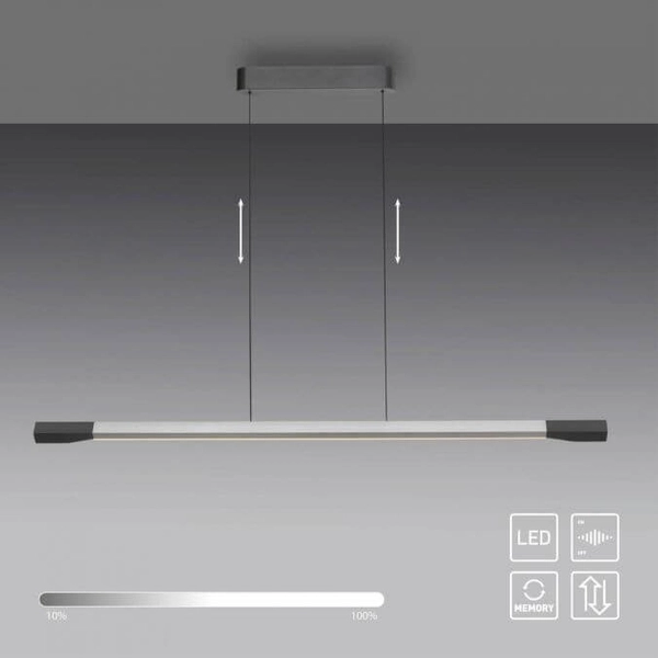 Wisząca lampa listwa HOOP 2732-33 LED 24W 3000K antracyt srebrny