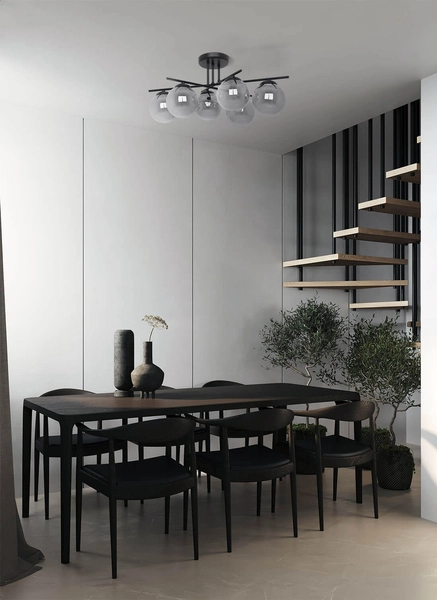 Salonowa lampa sufitowa Gamma K-5167 Kaja okrągłe grafitowe czarne