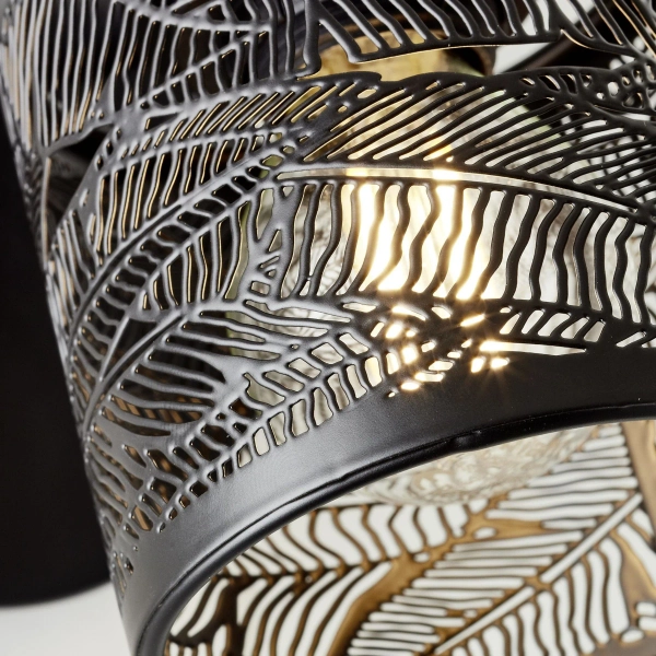 Ażurowy kinkiet ścienny Bano 99868/76 do przedpokoju metalowy czarny