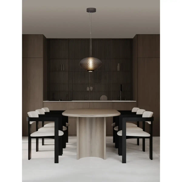 Salonowa lampa wisząca CORVELA LE45177 LED 12W 3000K nad stół szara brązowa