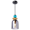 Lampa wisząca do salonu Tropea LP-2004/1P M SM szklana niebieska