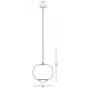 Szklana zwisająca lampa 22058 kula do jadalni przydymiona złota