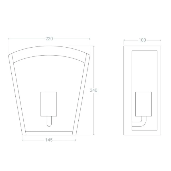 Metalowy kinkiet ogrodowy Gardena Moderno ABR-KZN-C-E27 Abruzzo IP44 czarny