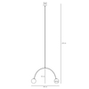 Wisząca lampa nad stół Una 1116H11 Aldex podwójna kule metal szkło koralowa