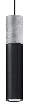 Skandynawska LAMPA wisząca SL.0650 tuba OPRAWA metalowy ZWIS okrągły beton czarny