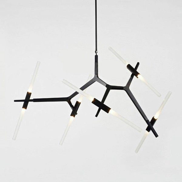 Designerska lampa wisząca Sticks ST-1001-10 black Step salonowa czarna