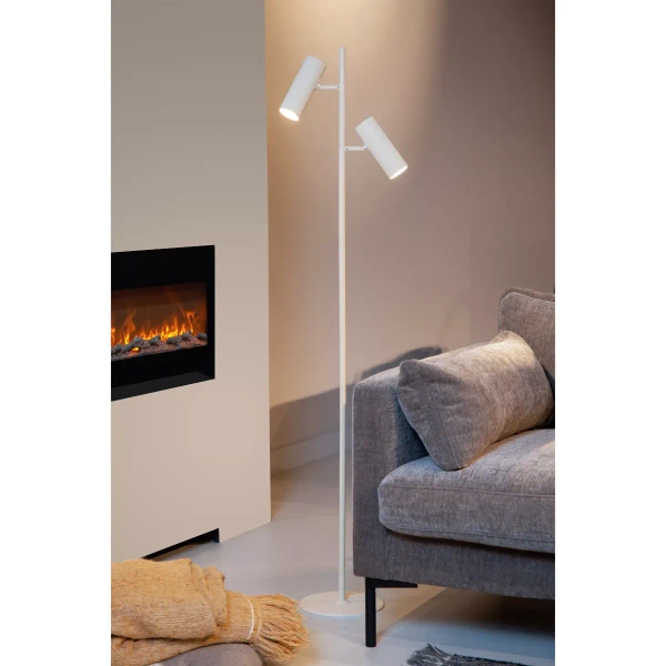 Lampa podłogowa regulowana CLUBS 09739/02/31 Lucide tubki do salonu biały