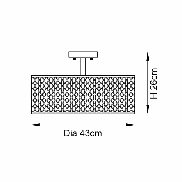 Przysufitowa lampa Cordero 101568 metalowa tkanina biały złoty