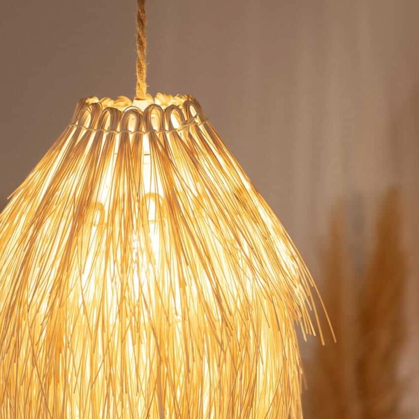 Salonowa lampa wisząca Boho ABR-NLW33-BH-E27 pleciona ratan naturalny