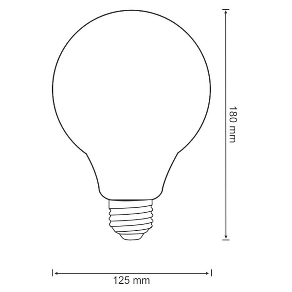 Retro żarówka Vintage Amber 304544 Polux G125 LED E27 bańka 4W 320lm 230V biała ciepła