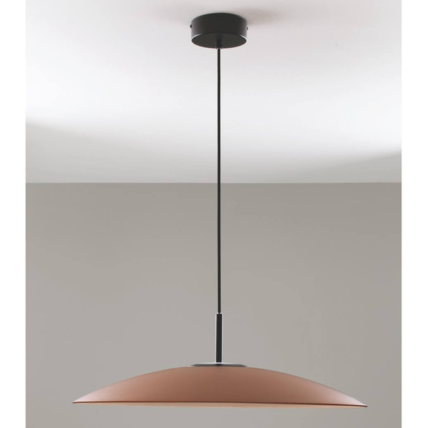 Lampa zwisająca PECA LE44272 LED 17W 3000K dysk czarna brązowa