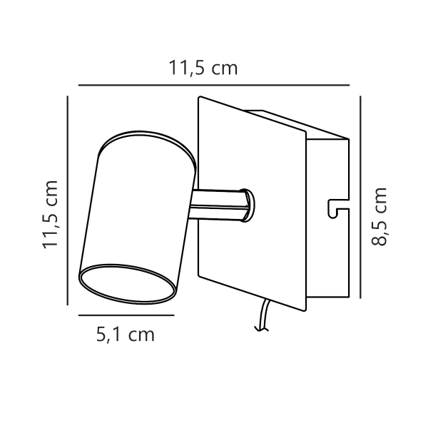Regulowany kinkiet ścienny tuba Frida 49801001 do sypialni biały