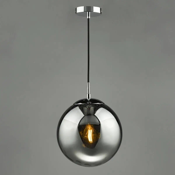 Loftowa wisząca lampa Ripple SP71-RIP8810 szklana kula chrom przydymiony