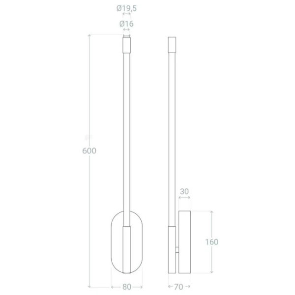 Minimalistyczny kinkiet Milano ABR-KMF-8W Abruzzo LED 8W 3000K złoty