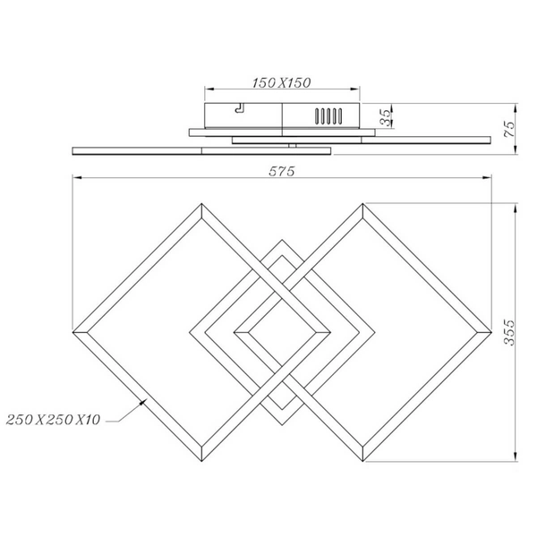 Geometryczna lampa sufitowa HALIA DL132-62793 LED 25W 3000K czarna