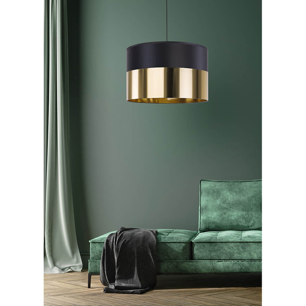 Abażurowa lampa wisząca Londyn 3473 TK Lighting kuchenna czarna złota