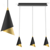 LAMPA wisząca RAALTO PND-433128-3 Italux metalowa OPRAWA modernistyczna ZWIS na listwie LED 21W 3000K stożek czarny złoty