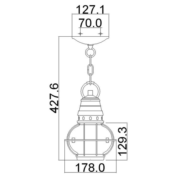 Zewnętrzna lampa wisząca Bridge Point KL-BRIDGEPOINT8S IP44 łańcuch cyna
