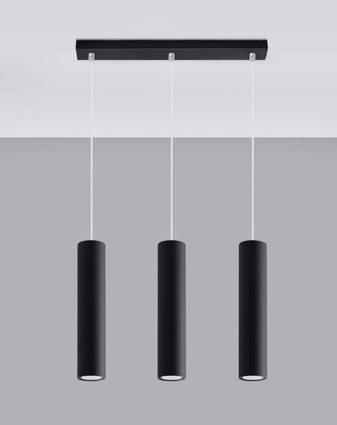 LAMPA wisząca SL.0329 metalowa OPRAWA zwis tuby czarne