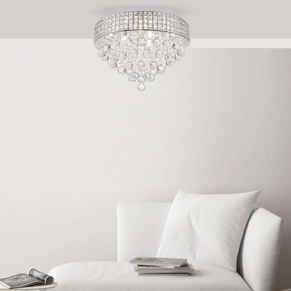 Sufitowa lampa z kryształkami CAPRI 19027-M glamour srebrny przezroczysty